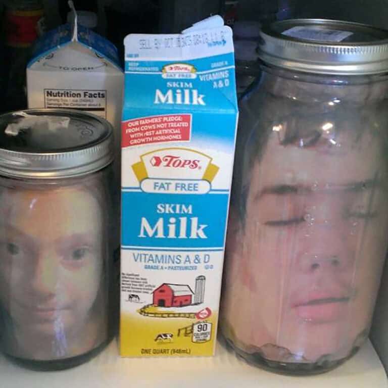 Looking for a super-creepy DIY decoration or prank? Here's how to put a head in a jar for Halloween! I give you step-by-step instruction on how to make it look like someone's head is floating in a jar of glowing, murky water. #Halloween #HalloweenDecor #prank #DIY