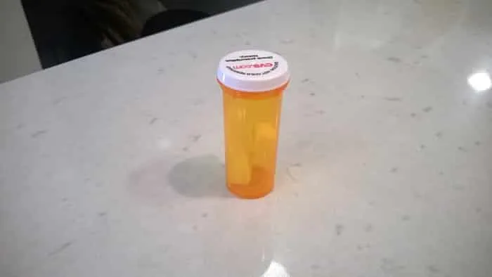 No, really, it's sugar! Sugarcubes in a prescription bottle