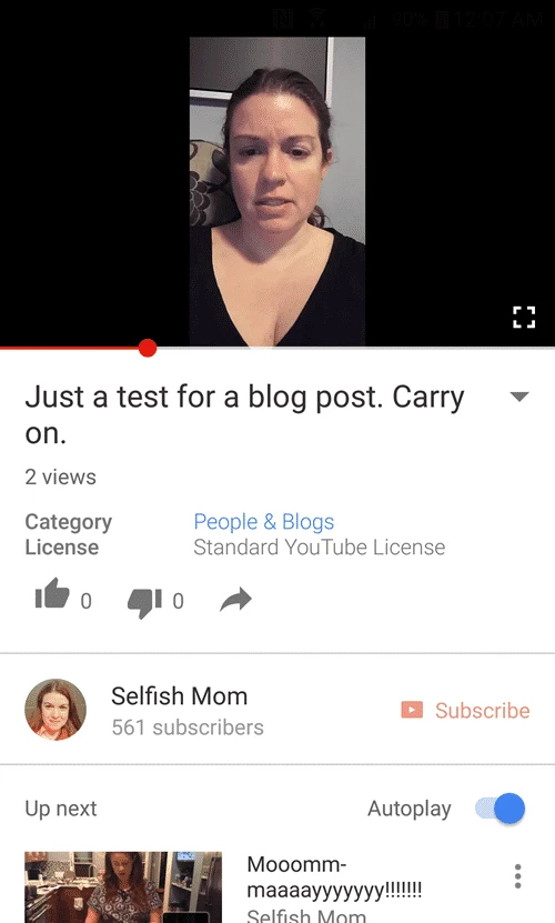 YouTube video with black bars