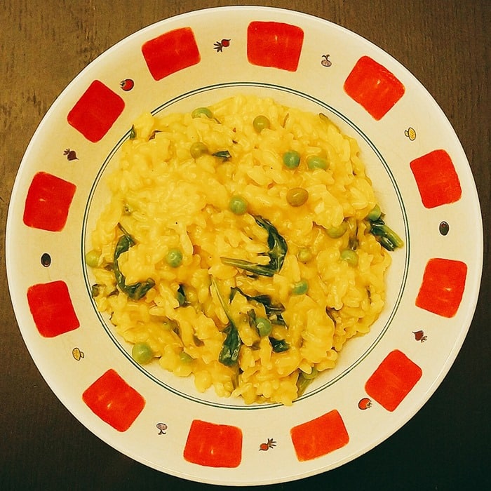 Instant Pot risotto in a bowl.