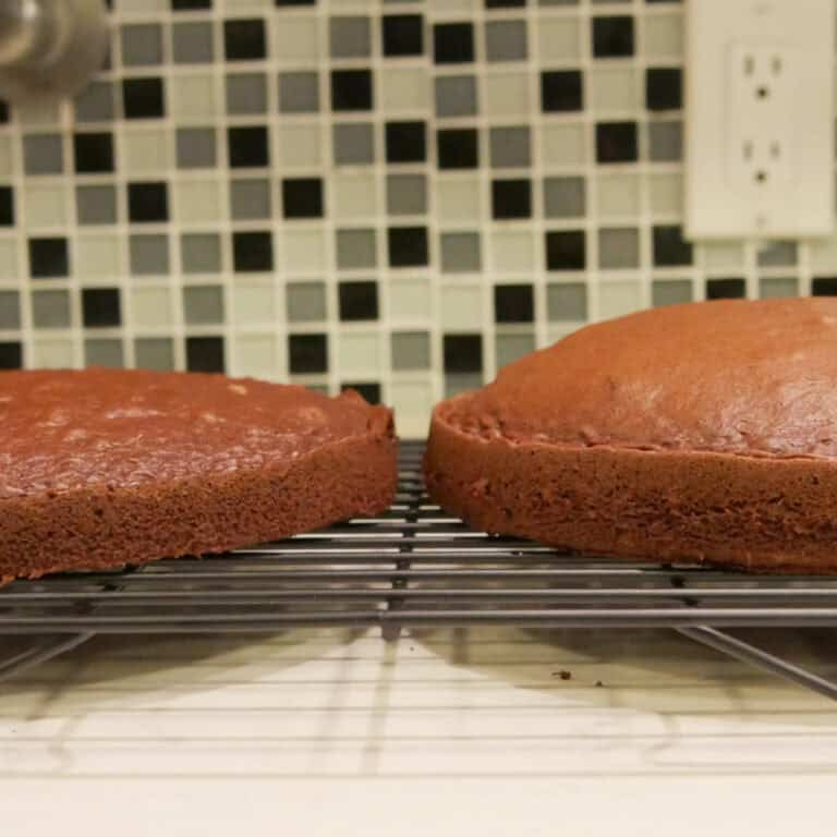 Want to know how to bake a flat cake? I use Wilton Bake-Even Strips, and I'm going to show you just how much of a difference they can make! They're so much easier than using a towel or wet newspapers or other wraps. #baking #cakes