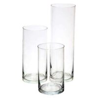 Royal Imports Glass Cylinder Vases Set of 3 Decorative Centerpieces for Home or Wedding