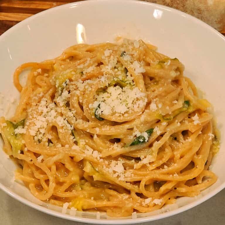 A bowl of Spaghetti alla Nerano.