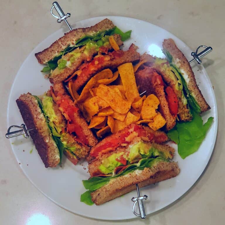 Deluxe BLT sandwich with marinated tomatoes